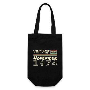 Legendary Since November 1974 - November 1974 - Gift Bag for Bottles - black - Front