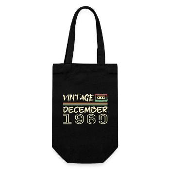 1960 Dezember 1960 Jubiläum Dezember 1960 - Geschenkbeutel für Flaschen - Schwarz - Vorne