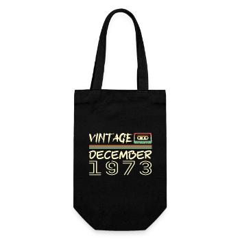 1973 Dezember 1973 Jubiläum Dezember 1973 - Geschenkbeutel für Flaschen - Schwarz - Vorne