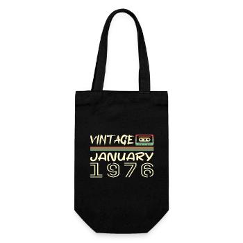 Vintage Janvier 1976 - Anniversaire Janvier 1976 - Sac à bouteille - noir - Devant