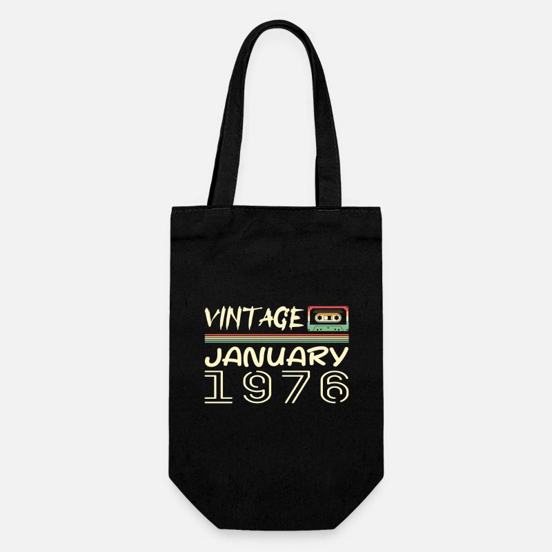 Jahrgang Januar 1976 - Geburtstag Januar 1976 - Geschenkbeutel für Flaschen - Schwarz
