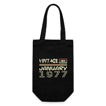 Vintage Janvier 1977 - Anniversaire Janvier 1977 - Sac à bouteille - noir - Devant