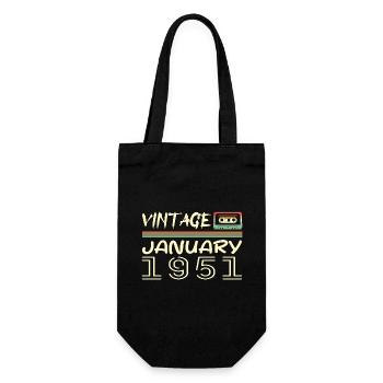 Vintage Janvier 1951 - Anniversaire Janvier 1951 - Sac à bouteille - noir - Devant