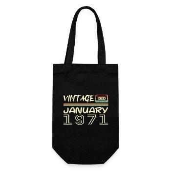Vintage Janvier 1971 - Anniversaire Janvier 1971 - Sac à bouteille - noir - Devant