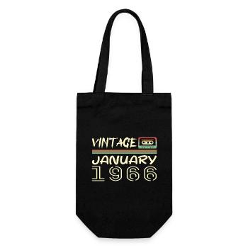Vintage January 1966 - Birthday January 1966 - Gift Bag for Bottles - black - Front
