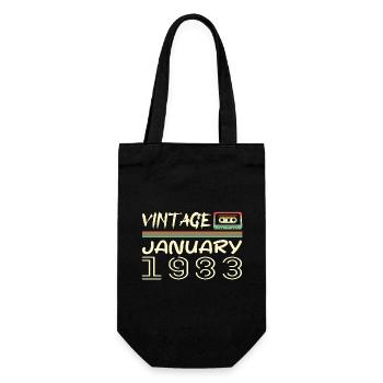 Vintage January 1983 - Birthday January 1983 - Gift Bag for Bottles - black - Front