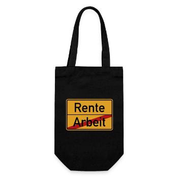 Rente - Rentner Ruhestand Pension - Geschenkbeutel für Flaschen - Schwarz - Vorne