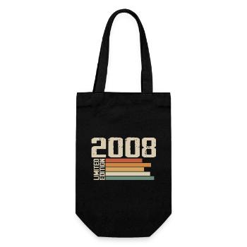 2008 Jahrgang - Retro 2008 Geburtstagsgeschenk 2008 - Geschenkbeutel für Flaschen - Schwarz - Vorne