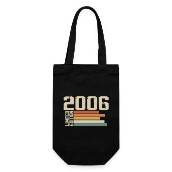 2006 Vintage - Retro 2006 Birthday Gift 2006 - Gift Bag for Bottles - black - Front
