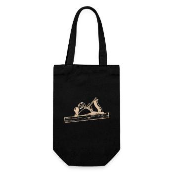 Carpenter Planer Design - Gift Bag for Bottles - black - Front