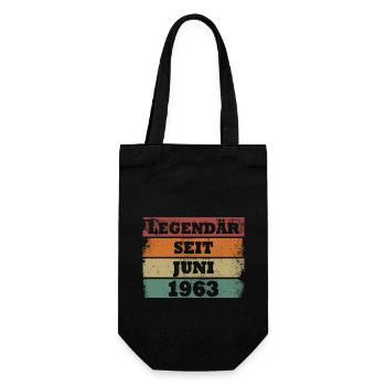 Legendär seit Juni 1963 Geburtstagsgeschenk - Geschenkbeutel für Flaschen - Schwarz - Vorne