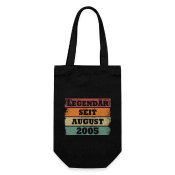 Legendär seit August 2005 Geburtstagsgeschenk - Geschenkbeutel für Flaschen - Schwarz - Vorne