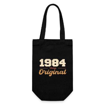 1984 Vintage Anniversary Retro Gift 1984 - Gift Bag for Bottles - black - Front