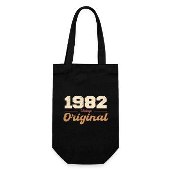 1982 Vintage Anniversary Retro Gift 1982 - Gift Bag for Bottles - black - Front