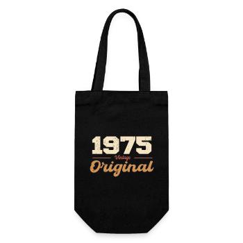 1975 Vintage Anniversary Retro Gift 1975 - Gift Bag for Bottles - black - Front