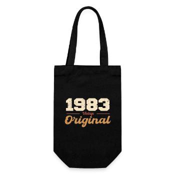 1983 Vintage Anniversary Retro Gift 1983 - Gift Bag for Bottles - black - Front