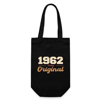 1962 Vintage Jubiläum Retro Geschenk 1962 - Geschenkbeutel für Flaschen - Schwarz - Vorne