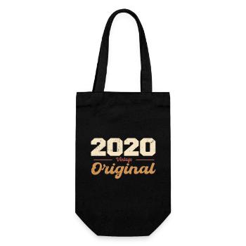 2020 Vintage Anniversary Retro Gift 2020 - Gift Bag for Bottles - black - Front