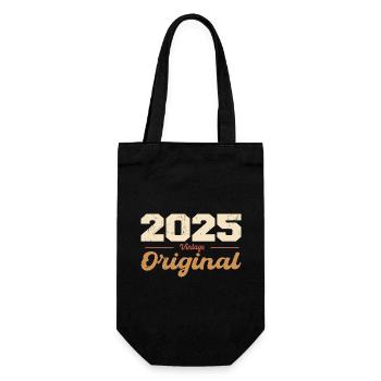 2025 Vintage Anniversaire Rétro Cadeau 2025 - Sac à bouteille - noir - Devant