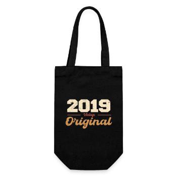 2019 Vintage Anniversary Retro Gift 2019 - Gift Bag for Bottles - black - Front