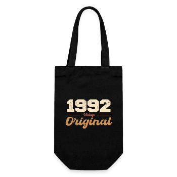 1992 Vintage Anniversary Retro Gift 1992 - Gift Bag for Bottles - black - Front