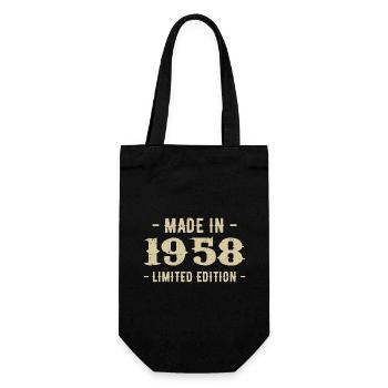 Jahrgang 1958 Geschenk in limitierter Auflage 1958 - Geschenkbeutel für Flaschen - Schwarz - Vorne