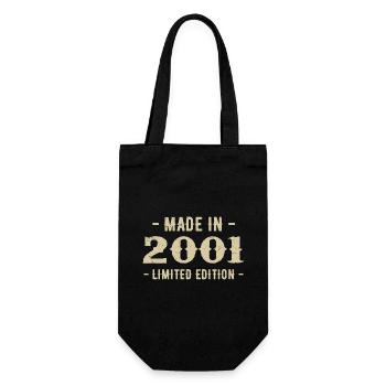 Jahrgang 2001 Geschenk in limitierter Auflage 2001 - Geschenkbeutel für Flaschen - Schwarz - Vorne