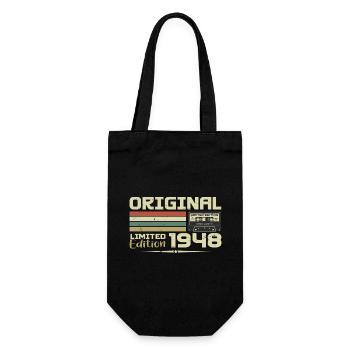 Retro 1948 Birthday Gift Born in 1948 Original - Gift Bag for Bottles - black - Front