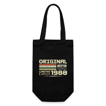 Retro 1988 Jubiläumsgeschenk Jahrgang 1988 Original - Geschenkbeutel für Flaschen - Schwarz - Vorne