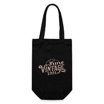 June 1991 Vintage 33rd Anniversary Gift 1991 - Gift Bag for Bottles - black - Front
