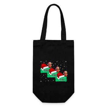 Ho Ho Ho Lebkuchenmännchen - Geschenkbeutel für Flaschen - Schwarz - Vorne