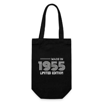 1955 Geburtstagsgeschenkidee 1955 - Geschenkbeutel für Flaschen - Schwarz - Vorne