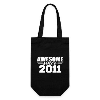 Jahrgang 2011 Vintage Retro Jubiläumsgeschenk 2011 - Geschenkbeutel für Flaschen - Schwarz - Vorne