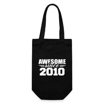 Jahrgang 2010 Vintage Retro Jubiläumsgeschenk 2010 - Geschenkbeutel für Flaschen - Schwarz - Vorne