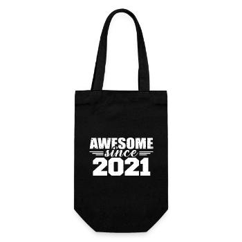 Geboren im Jahr 2021 Vintage Retro Jubiläumsgeschenk 2021 - Geschenkbeutel für Flaschen - Schwarz - Vorne