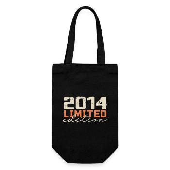 Né en 2014 | Vintage 2014 Anniversaire Rétro - Sac à bouteille - noir - Devant