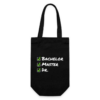 Bachelor Master Dr - Funny Graduation Doctorate - Gift Bag for Bottles - black - Front