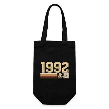 Born in 1992 Birthday - Gift 1992 Vintage 1992 - Gift Bag for Bottles - black - Front