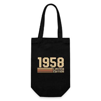 Born in 1958 Birthday - Gift 1958 Vintage 1958 - Gift Bag for Bottles - black - Front