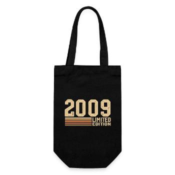 Jahrgang 2009 Geburtstag - Geschenk 2009 Jahrgang 2009 - Geschenkbeutel für Flaschen - Schwarz - Vorne