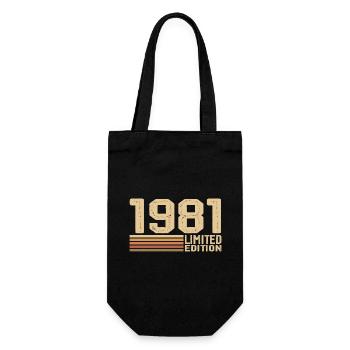 Jahrgang 1981 Geburtstag - Geschenk 1981 Jahrgang 1981 - Geschenkbeutel für Flaschen - Schwarz - Vorne