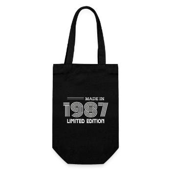 1987 Birthday Gift Idea 1987 - Gift Bag for Bottles - black - Front