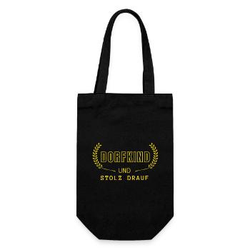 Dorfkind und stolz drauf! - Landleben Spruch Korn - Geschenkbeutel für Flaschen - Schwarz - Vorne