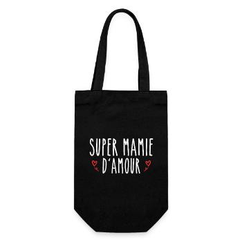 Super mamie d'amour - Sac à bouteille - noir - Devant