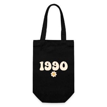 1990 - Gift born in 1990 - Gift Bag for Bottles - black - Front