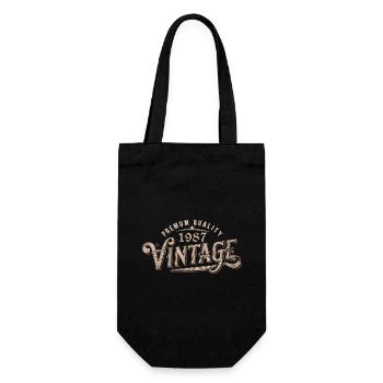 1987 Vintage 1987 Retro 1987 Birthday Gift - Gift Bag for Bottles - black - Front
