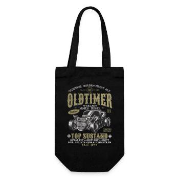 OLDTIMER WERDEN NICHT ALT 1974 50 JAHRE - Geschenkbeutel für Flaschen - Schwarz - Vorne