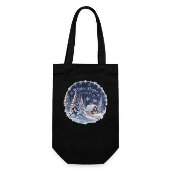 Winter Magic is in the Air – Winter Landscape - Gift Bag for Bottles - black - Front