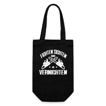 Holzfäller Fichten Sichten Und Vernichten Geschenk - Geschenkbeutel für Flaschen - Schwarz - Vorne