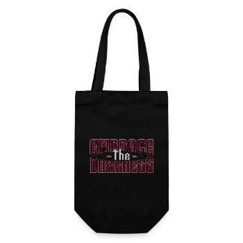 Embrace The Darkness - Gothic Ästhetische Typo - Geschenkbeutel für Flaschen - Schwarz - Vorne